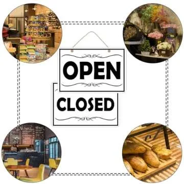 Open Closed Sign for Business, Stylish Decor, Durable PVC Material