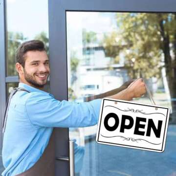 Open Closed Sign for Business, Stylish Decor, Durable PVC Material