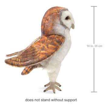 Folkmanis Barn Owl Hand Puppet, White, Brown, 8"