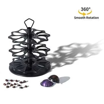 FlagShip Coffee Pod Holder Carousel 3 Tier for Vertuo Pod Holder Metal DIY Install Small for Vertuo Pod Stand (30 Pods Capacity)