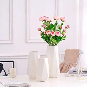 12 Inch White Marble Ceramic Flower Vase Home Decor Vase and Table Centerpieces Vase - Ideal Gifts for Friends and Family, Christmas, Wedding, Bridal Shower