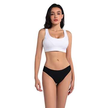 COSOMALL 6 Pack Women's Invisible Seamless Bikini Underwear Half Back Coverage Panties (US M, 6 Pack...