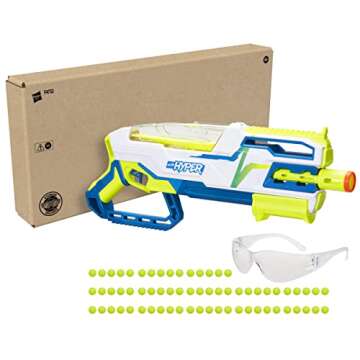 NERF Hyper Bundle: Siege-50 Blaster, 65 Rounds, Up to 110 FPS Velocity, Eyewear