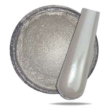 Nail Gang Pro Mirror Effect White Chrome Nail Pigment Powder Smokey Black Nail Polish Powder Color L...