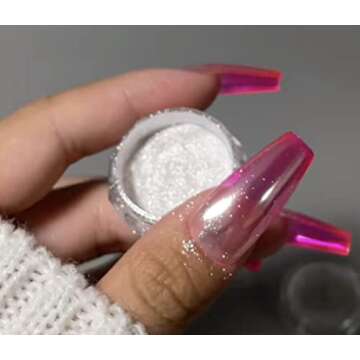 Mirror Effect White Chrome Nail Pigment Powder
