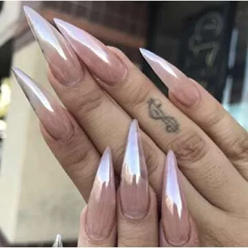 Mirror Effect White Chrome Nail Pigment Powder