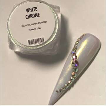 Mirror Effect White Chrome Nail Pigment Powder