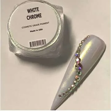 Mirror Effect White Chrome Nail Pigment Powder