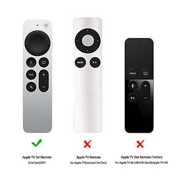 LYWHL for Apple TV 4K 2021 Remote Control Cover Case, Silicone Silky-Soft Anti-Slip Shockproof Full ...