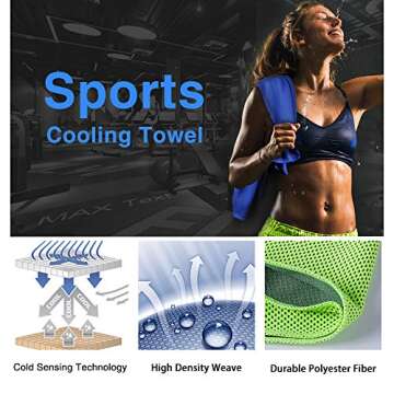 KEAFOLS Cooling Towel Neck Wrap, 40x12’’ Chill Ice Sports Towel Neck Headband Bandana Scarf for Instant Relief