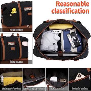 Chic 3-in-1 Weekender Bags for Women with Toiletry Bags