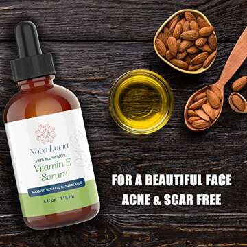 Organic Vitamin E Oil For Skin Face Hair Oil For Hair Growth Acne Scar Treatment Stretch Mark Removal Moisturizer Hair Skin And Nails Vitamins compare with Vitamin E Cream Acne Scar Remover Cream 4 oz