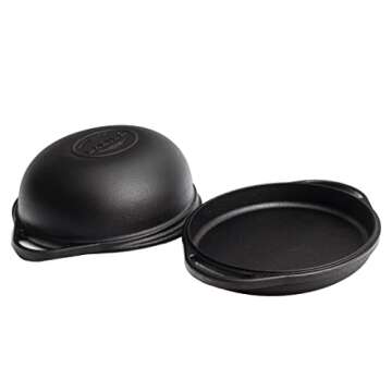 Deli&Co Cast Iron Bread Pan for Baking & Cooking Multicooker