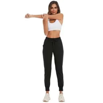 BATHRINS Women's Tapered Joggers with Pockets for Casual Wear