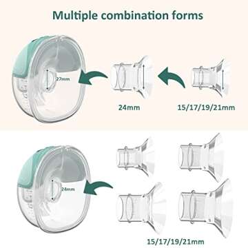 MomMed Flange Insert 21mm for MomMed/Momcozy/Tsrete 24mm Breast Shields/Flange, 21 mm Flange to Reduce 24mm Nipple Tunnel Down to 21 mm, 1Pack