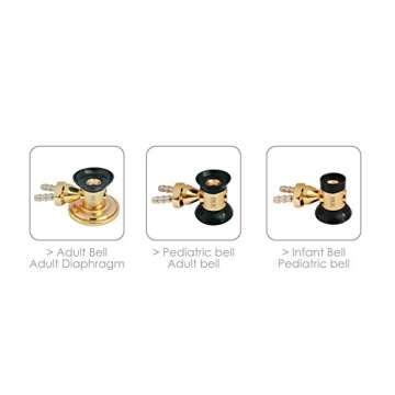 MDF Instruments, Sprague Rappaport Dual Head Stethoscope with Adult, Pediatric, and Infant Convertible chestpiece - 22K Gold Edition - Black (MDF767K-11)