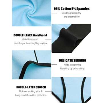 POKARLA Womens Cotton Underwear High Waist Full Coverage Briefs Soft Breathable Postpartum Panties Stretch Underpants