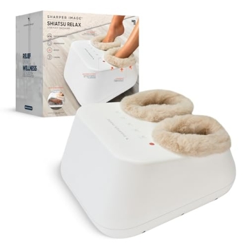 Sharper Image® Shiatsu Relax Foot Massager - Heat, Compression, Deep-Kneading & Ultra-Soft Padding|...