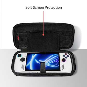 iofeiwak Carrying Case for ROG Ally/ROG Ally X - Portable Hard Shell Carrying Case for ROG Ally Gaming Handheld - Double Pocket/ Button Protection/ Large Capacity