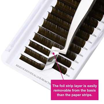 Eyelash Extensions D Curl Individual Lashes 0.15 Mixed Tray 8-14mm Brown Lash Extensions Supplies Classic Eyelashes Professional Salon Use (0.15-D, 8-14mm Mix)