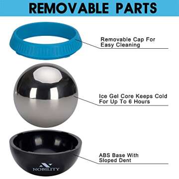 Nobility Massage Ball Roller– Ice Cold and Hot for Deep Tissue and Sore Muscle Relief of Stiffness and Stress, Body, Neck, Back, Foot, Plantar (Black)