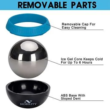 Nobility Massage Ball Roller– Ice Cold and Hot for Deep Tissue and Sore Muscle Relief of Stiffness and Stress, Body, Neck, Back, Foot, Plantar (Black)