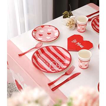 Valentine's Day Party Supply Set - Serves 16 Guests with Style