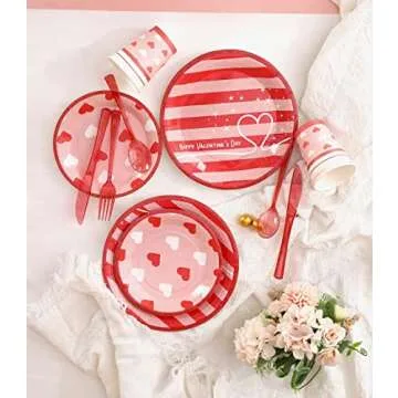 Valentine's Day Party Supply Set - Serves 16 Guests with Style