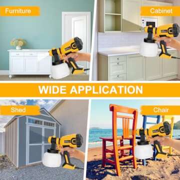 Paint Sprayer 700W HVLP High Power Electric Spray Paint Gun with Adjustable Spray Width Knob, 40 Fl Oz Container, 4 Nozzles & 3 Patterns, Easy to Clean, for Furniture, House, Fence, Walls, Etc.