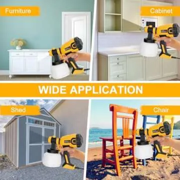 Paint Sprayer 700W HVLP High Power Electric Spray Paint Gun with Adjustable Spray Width Knob, 40 Fl Oz Container, 4 Nozzles & 3 Patterns, Easy to Clean, for Furniture, House, Fence, Walls, Etc.