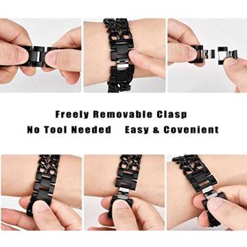 Seoaura Compatible Apple Watch Band for Woman Man 45mm 49mm 42mm 44mm, Stainless Steel Metal Cowboy Chain Style Replacement iWatch Ultra Series 9 8 7 6 5 4 3 2 1 SE Nike+ Sports Strap Wristband (Gold,