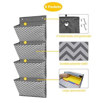 ZKOO 4 Pocket Hanging File Holder for Home and Office