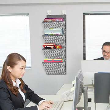 ZKOO 4 Pocket Hanging File Holder for Home and Office