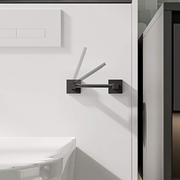 Matte Black Pivoting Toilet Paper Holder for Mega Rolls