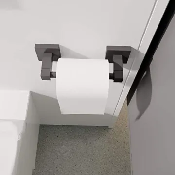 Matte Black Pivoting Toilet Paper Holder for Mega Rolls