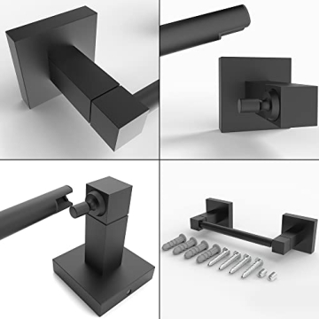 Matte Black Pivoting Toilet Paper Holder for Mega Rolls