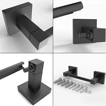 Matte Black Pivoting Toilet Paper Holder for Mega Rolls