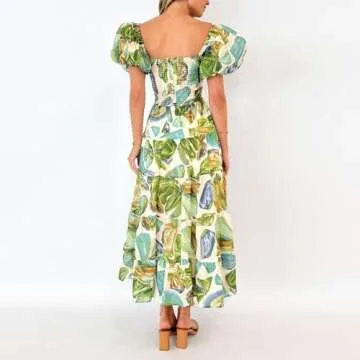 Spring Dresses for Women 2025, Short Sleeve V-Neck Long Dress Casual Summer Dresses for Women Trendy...