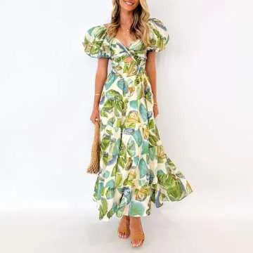 Spring Women's Maxi Dress - Trendy Boho Floral Style