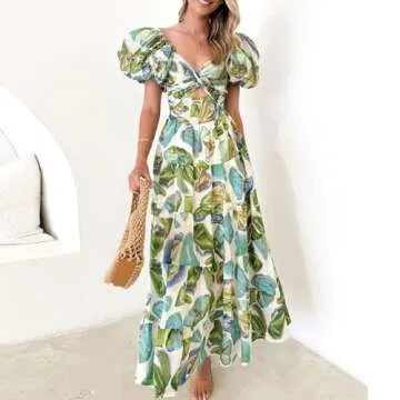 Spring Women's Maxi Dress - Trendy Boho Floral Style