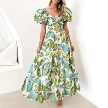 Spring Women's Maxi Dress - Trendy Boho Floral Style