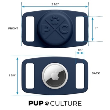 Durable Pup Culture AirTag Dog Collar Holder for Pet Tracking