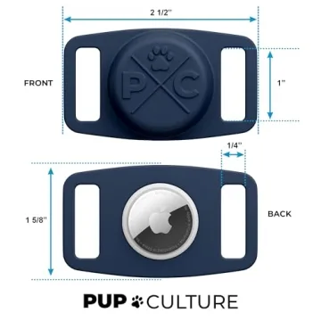 Durable Pup Culture AirTag Dog Collar Holder for Pet Tracking