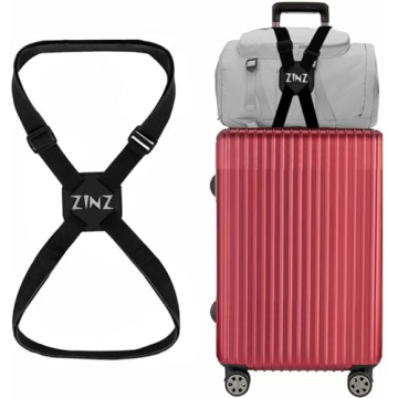 Luggage Strap, ZINZ High Elastic Suitcase Adjustable Belt Bag Bungees With Buckles And More Applications (Black-001)