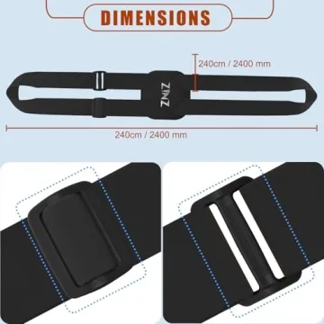 Luggage Strap, ZINZ High Elastic Suitcase Adjustable Belt Bag Bungees With Buckles And More Applications (Black-001)