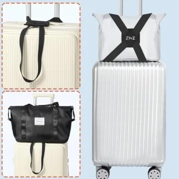 Luggage Strap, ZINZ High Elastic Suitcase Adjustable Belt Bag Bungees With Buckles And More Applications (Black-001)