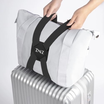 Luggage Strap, ZINZ High Elastic Suitcase Adjustable Belt Bag Bungees With Buckles And More Applications (Black-001)