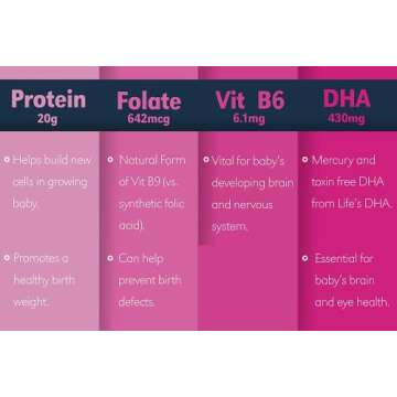 Baby Booster Pregnancy Protein Powder Vitamin Supplement Shake - OB/GYN Approved Prenatal & Postnatal Lactation Use - Morning Sickness Relief with Vegan DHA and Methyl Folate - Creamy Strawberry, 1 lb