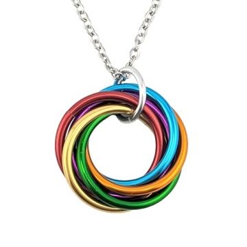 Möbii Pride Jewelry - Stylish Fidget Keychains, Necklaces, and Earrings - by Steel Lynx (16in CABLE...