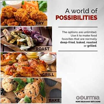 Gourmia GAF328 Digital Air Fryer - Oil-Free Healthy Cooking - 3.5-Quart Capacity - 6 Preset Cook Modes - Removable, Dishwasher-Safe Tray - Free Recipe Book Included